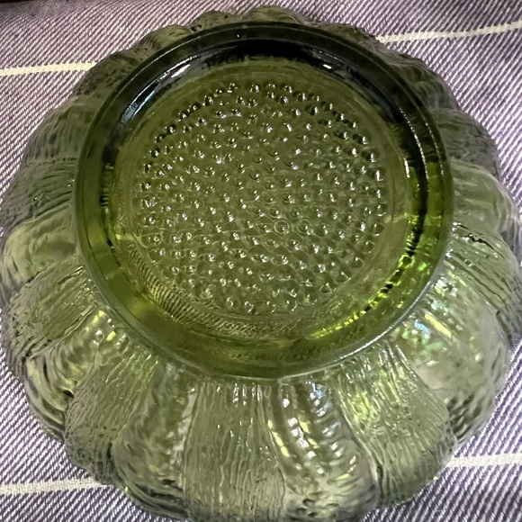 Vintage set of 2 Indiana glass sunflower green bowls - Picture 5 of 7